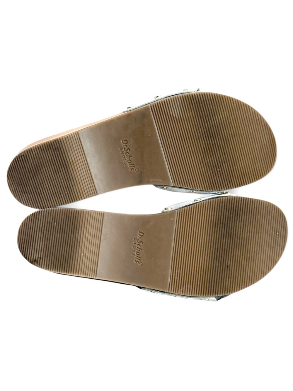 Dr. Scholl's Original Pescura Slide Sandals in White Leather with Gold Size 7 - Picture 5 of 9